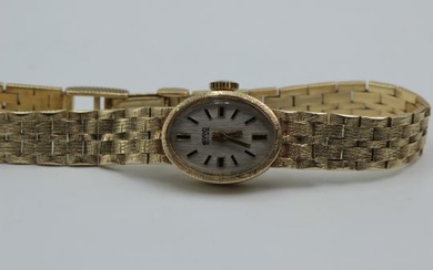 Lady's Wrist Watch 14K Yellow Gold Vintage 1950's