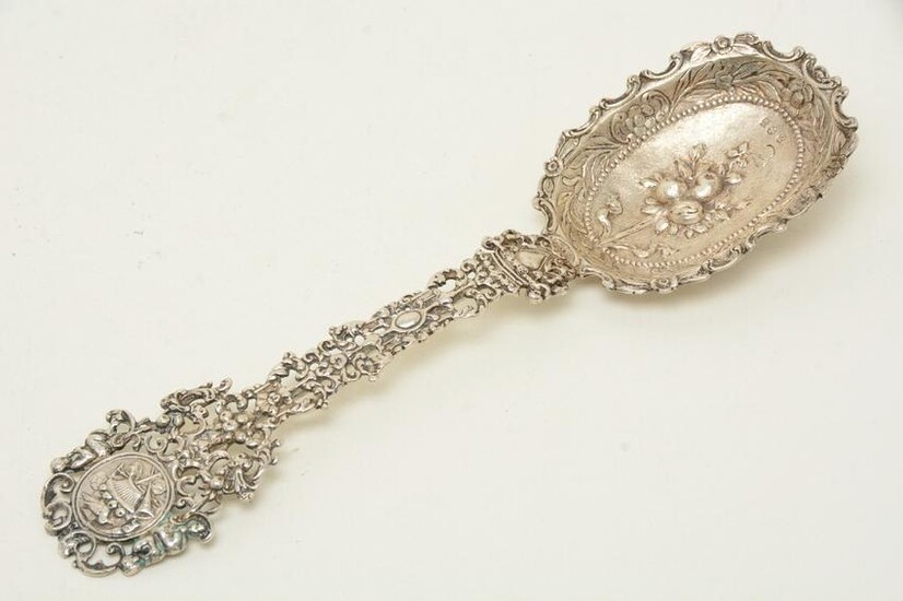 Large continental .800 silver ornate pierced decorated