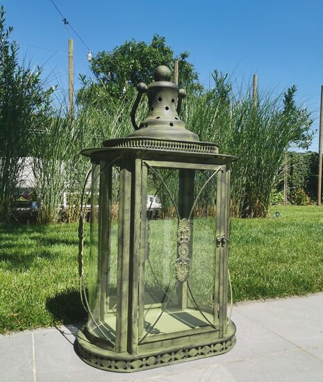 Large lantern, 70 cm. high - Glass, Iron (cast/wrought) - recent