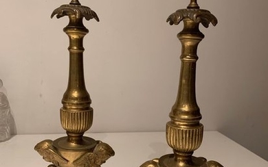 Large pair of candles (2) - Neoclassical Style - gilt bronze - Late 19th century