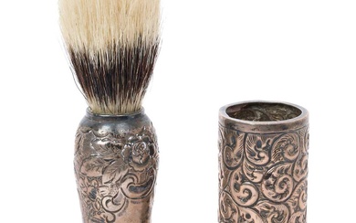 Late Victorian silver shaving brush