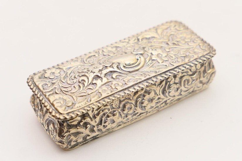 Late Victorian silver trinket box, Birmingham 1896, of recta...