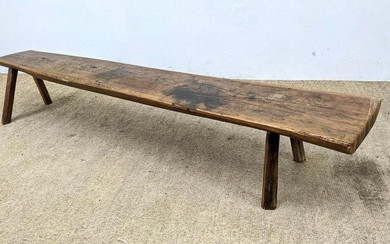 Long Rustic Wood Work Bench. Solid Wood.