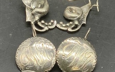Lot 5 Sterling Silver & Silver Tn Metal Earrings