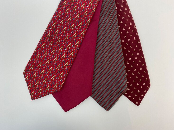 Lot de cravates, quatre pièces (dont Hermès... - Lot 85 - Phoenix Auction
