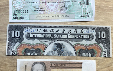Lot of paper money: Estonia, Mexico, Provincia de Tucuman (3)