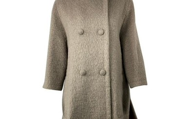 Louis Vuitton Paris Beige Mohair and Fur Coat Jacket