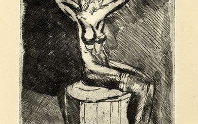 Luigi Bartolini (Cupramontana, 1892 - Roma, 1963), Nudo con violette. 1943.