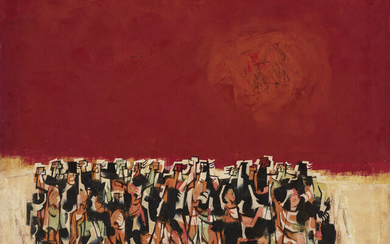MANSOOR RAHI (B. 1939) Revolution and Red Sky