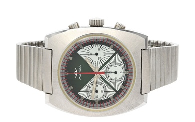MONDIA, chronographe, Cal Valjoux 7736, Boîtier no. 03-993-60, montre-bracelet pour homme, 38,5 mm, acier, remontage...