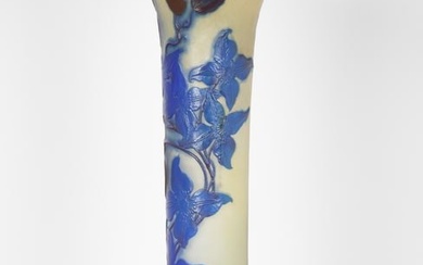 MONUMENTAL EMILE GALLE (FRENCH 1846-1904) CAMEO GLASS VASE