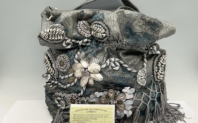 Mary Frances Shoulder Bag, Steel & Teal