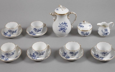 Meissen mocha service "Blue flower with insects