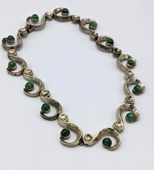 Mexican Sterling MBL Modernist Necklace. ? Design links