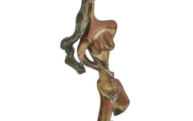 Mid Century Modern Bronze Abstract Nude Sculpture