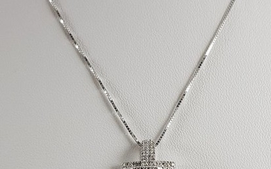 Miluna - 18 kt. White gold - Necklace with pendant - 0.29 ct Diamond