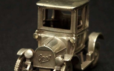 Miniature silver Opal Vintage Car model marked 800 to...