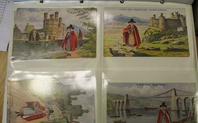 Misc. coln. In 3 albums incl album of Welsh theme with 'The ...