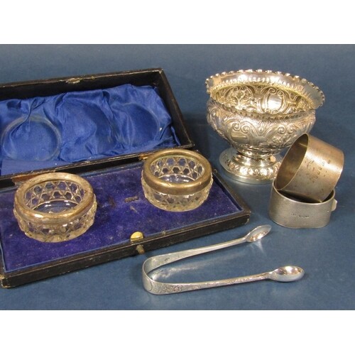 Mixed collection of silver comprising and Edwardian silver p...