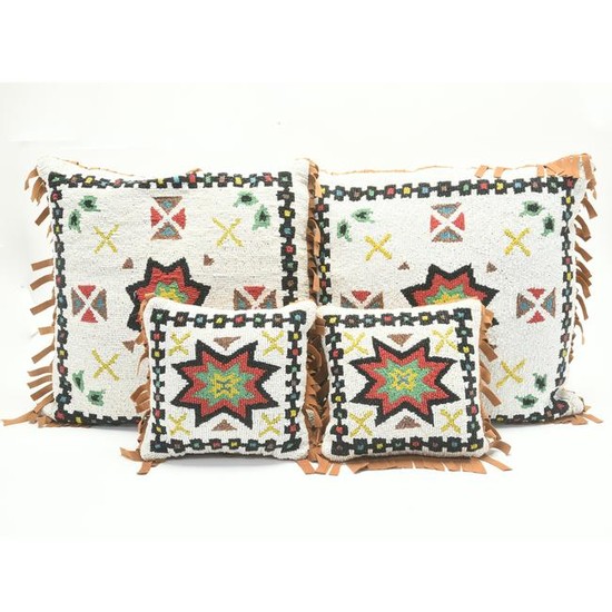 Native American Set of Four Decorative Pillows with
