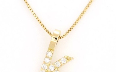"Necklace K" - 18 kt. Yellow gold - Necklace with pendant - 0.09 ct Diamond