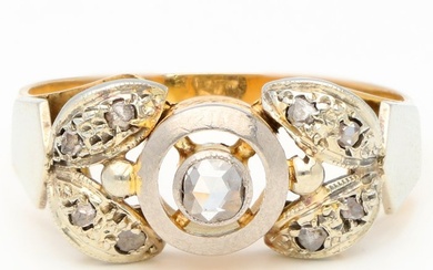No Reserve - 18 kt. Bicolour, Gold - Ring Diamond