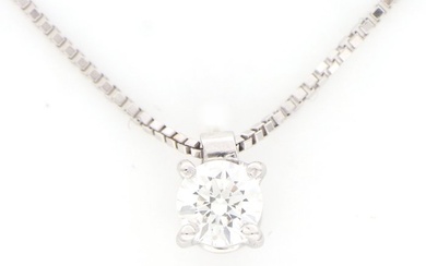 '' No Reserve Price '' - 18 kt. White gold - Necklace with pendant - 0.20 ct Diamond