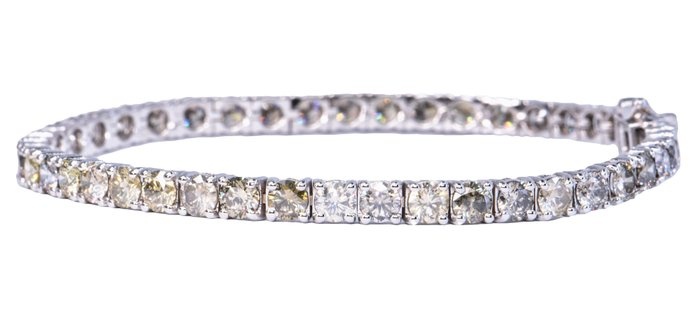 No Reserve Price - 8.00 ctw Fancy Colors SI1 to SI2 - 14 kt. White gold - Bracelet - 8.00 ct Diamond