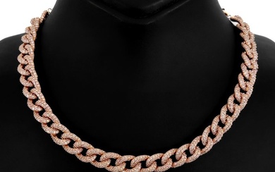 No Reserve Price - IGI Certified 11.01 Carat Pink Diamonds Necklace - Rose gold