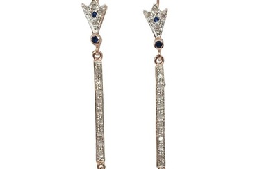 No Reserve Price - "MADREPERLA" - Earrings - 9 kt. Rose gold, Silver - Diamond