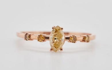 No Reserve Price - Ring Pink Gold Diamond (Natural)