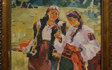 Oil painting Portrait of a girls Russian-Ukrainian artist