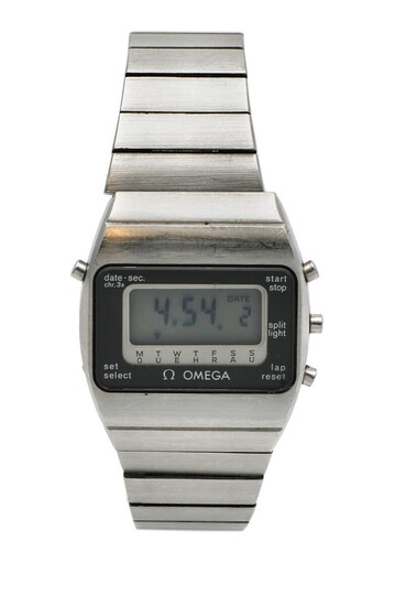 NOT SOLD. Omega: A gentleman's wristwatch of steel. Model Constellation LCD, ref. 186.0002/386.0802. Quartz chronograph movement, cal. 4310. 1970s. – Bruun Rasmussen Auctioneers of Fine Art