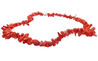 PINK CORAL NECKLACE WITH A 925 SILVER CLASP.