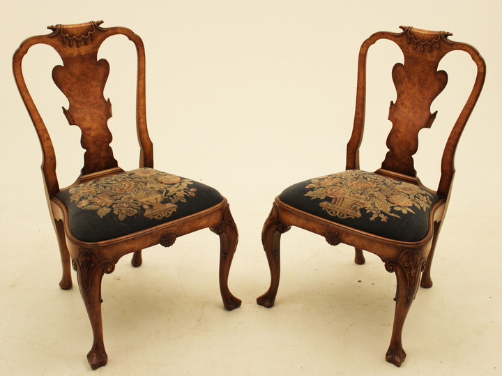 PR. OF ENGLISH QUEEN ANNE STYLE CHAIRS