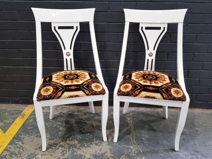 Pair of Versace Inspired Chairs (H:100 W:52cm)