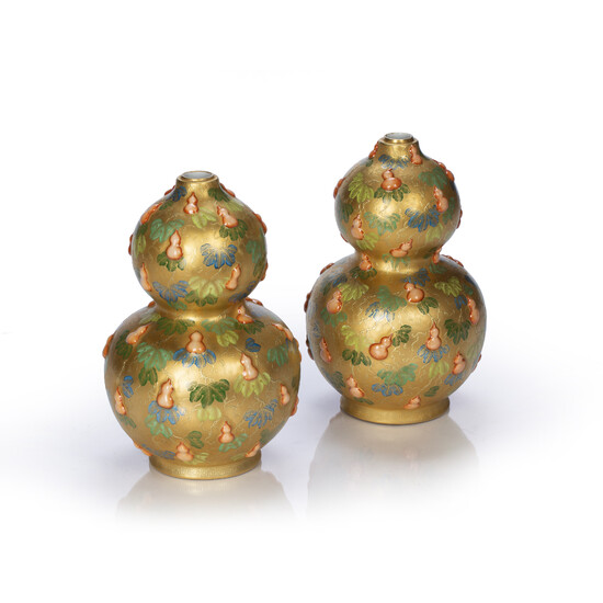 Pair of double gourd vases
