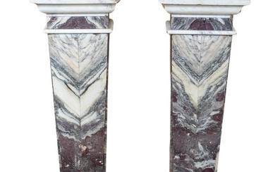 Pair of marble Herms
