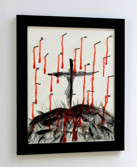 Patrick Mcdowell Crucifixion Acrylic Original