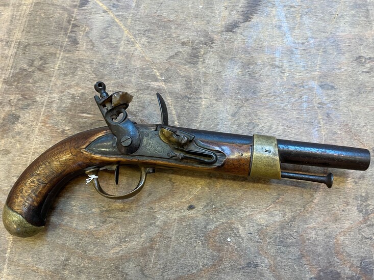 Pistolet de cavalerie AN XIII Crosse bois,... - Lot 85 - De Baecque et Associés