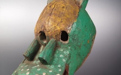Rare polychrome hippo mask - Wood, paint - Bozo - Mali