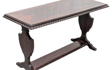 Renaissance Style Carved Oak Library Table