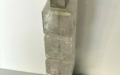 Rock Crystal Lamp 3" Squares , marble base