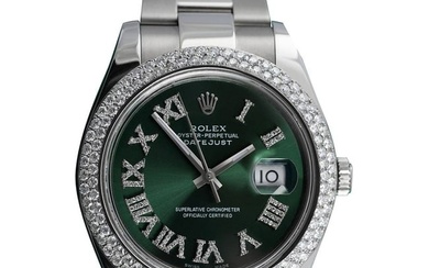 Rolex Datejust Green Roman Numeral