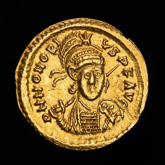 Roman Empire - Solidus - Honorius (393-423 A.D.), Thessalonica mint,395-402 A.D. CONCORDI A AVGG / COMOB - Gold