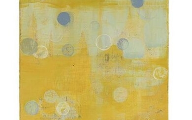 SARAH LUTZ (New York/Massachusetts, 1967-), “Yellow Mollusk”., Oil on panel, 11.5”
