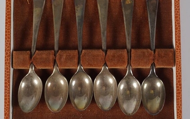 SET OF SIX SILVER COFFEE SPOONS
