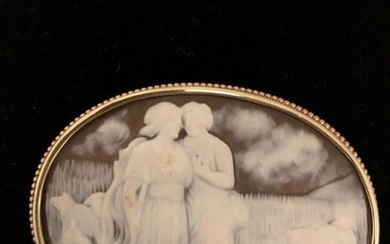 Schreve & co - 14 kt. Gold, Yellow gold - Brooch cameo