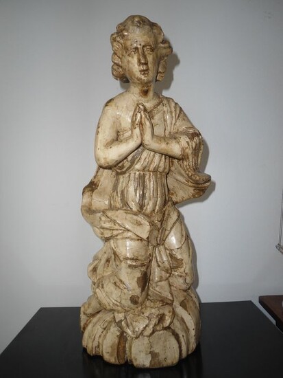 Sculpture, Little angel - Baroque - Walnut - Second half 17th century