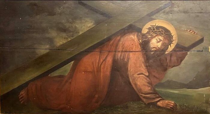 Scuola Italiana del XIX - XX secolo - Il Cristo porta la Croce - importante dimensione